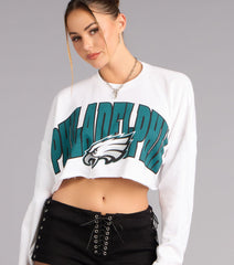Ultra Game NFL Philadelphia Eagles Crop Sweatshirt