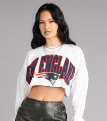 Ultra Game NFL New England Patriots Crop Sweatshirt