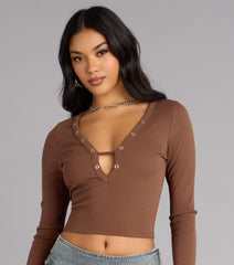 Casual Cool-Girl Long Sleeve Top