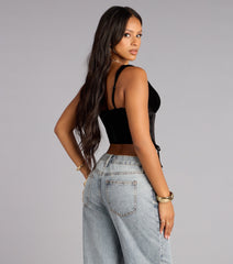 Velvet Temptation Corset Crop Top