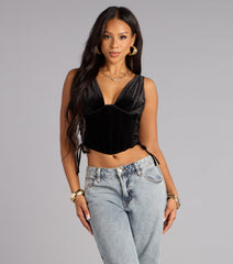 Velvet Temptation Corset Crop Top