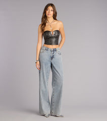 No Apologies Hardware Strapless Bustier Top