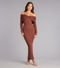Quiet Luxe Off-The-Shoulder Maxi Dress