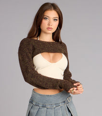 Shimmer Soft Fuzzy Sweater Topper