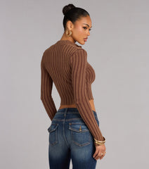 Quietly Cool Double Zip Ribbed Sweater