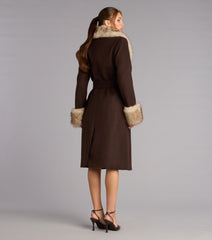 Glam It Girl Removable Fur Wool Coat