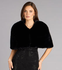 Luxe Arrival Faux Fur Cape Bolero