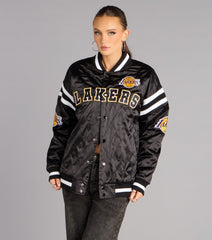 Ultra Game NBA Lakers Quilted Bomber Jacket