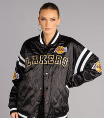 Ultra Game NBA Lakers Quilted Bomber Jacket