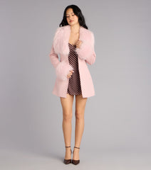 Cold Girl Couture Faux Fur Suede Trench Coat