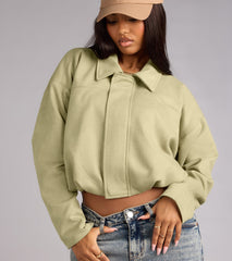 City Crush Faux Suede Bomber Jacket