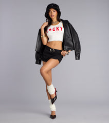 Chic Edge Belted Mini Skort