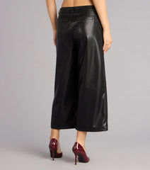 Cool Girl Sleek Faux Leather Cropped Pants