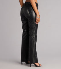 No Second Guess Faux Leather Straight Leg Pants