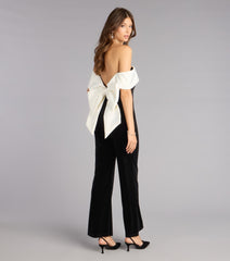 Polished Luxe Bow-Back Velvet Jumpsuit