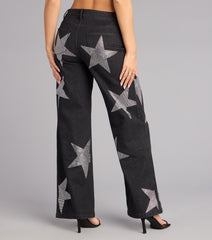 Midnight Stardust Rhinestone Denim Jeans