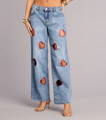 Stitched With Feeling Heart Denim Jeans