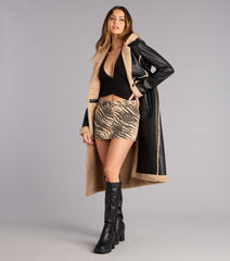 Bold Energy Zebra Print Denim Mini Skort