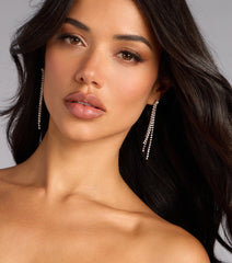 Rhinestone Drip Fringe Earrings