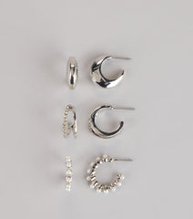 Perfect Stack Huggie Hoop Earrings Set