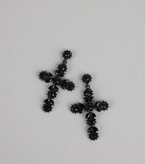 Dark Glam Statement Cross Earrings