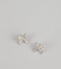 Sweet Sparkle Bow Studs