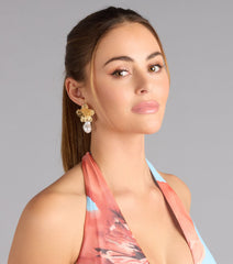 Blossom Kiss Floral Pearl Earrings