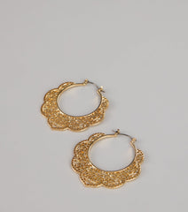 Easy Statement Filigree Hoop Earrings