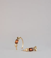 Chic Shine Stone Hoop Earrings