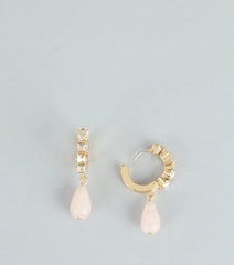 Soft Glam Sparkle Drop Huggie Earrings