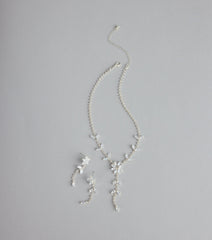 Starlet Bloom Rhinestone Necklace And Earrings Set