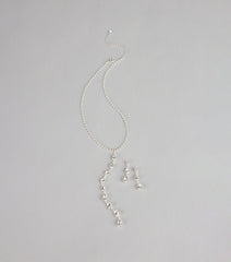 Crystal Drip Necklace And Earrings Set