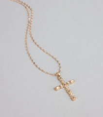 Shine On Rhinestone Cross Necklace