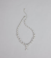 Soft Sparkle Rhinestone Floral Necklace