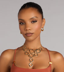 Modern Muse Linked Circle Statement Necklace