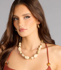 Golden Drift Beaded Statement Necklace