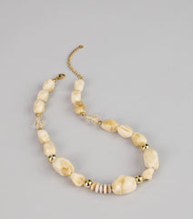 Golden Drift Beaded Statement Necklace
