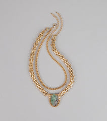 Vibe Check Statement Stone Necklace Set