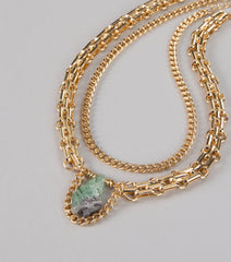 Vibe Check Statement Stone Necklace Set
