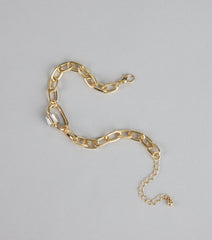 Linked Luxe Rhinestone Chain Bracelet