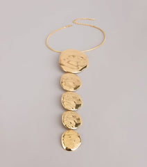 Dripping In Drama Hammered Lariat Necklace