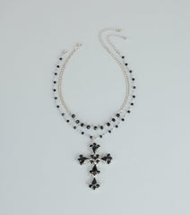 Instant Edge Cross Pendant Statement Necklace
