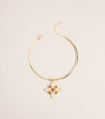 Chic And Sleek Cross Pendant Collar Necklace