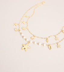 Sea You There Pearl Charm Necklace
