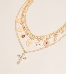 Charm Check Layered Chain Necklace