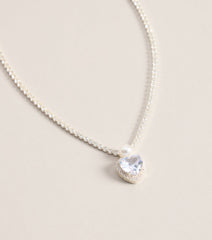 Pretty Sparkle Rhinestone Heart Necklace And Stud Earrings Set
