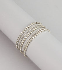 Stacked And Shining Rhinestone Stretch Bracelet Set