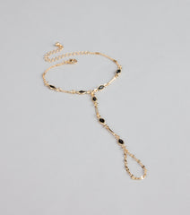 Noir Charm Hand Chain Bracelet