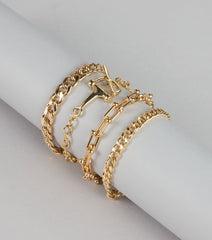 Bold Moves Chunky Chain Bracelet Set