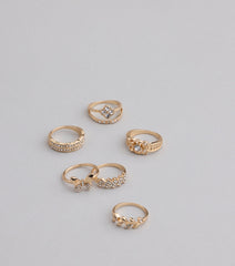 All the Sparkle Rhinestone Ring Set